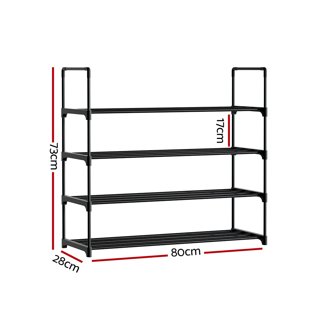 Artiss 4 Tiers Stackable Shoe Rack 80CM