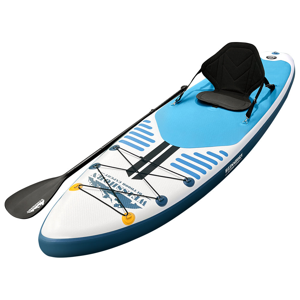 Weisshorn 10ft Inflatable Surfboard with Kayak Paddleboard - Blue
