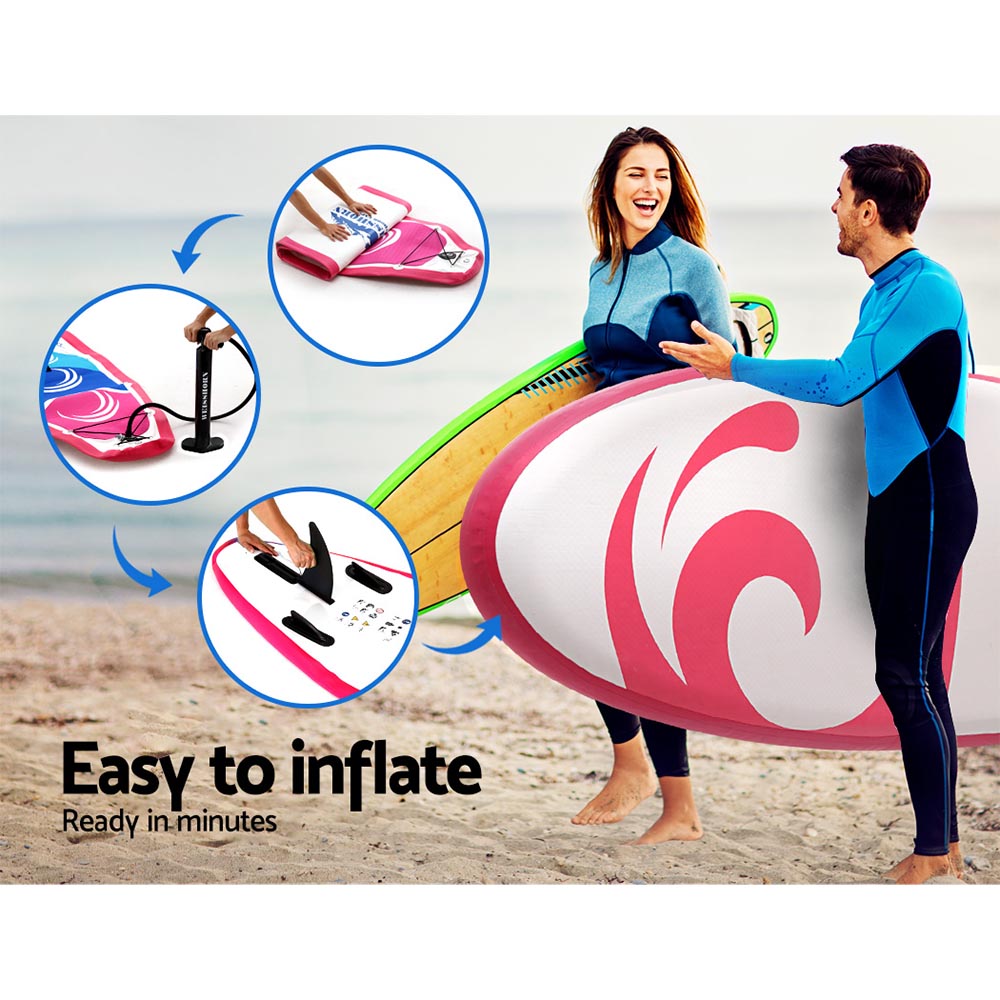 Weisshorn 11ft Inflatable Stand Up Surfboard with Kayak Paddleboard - Pink