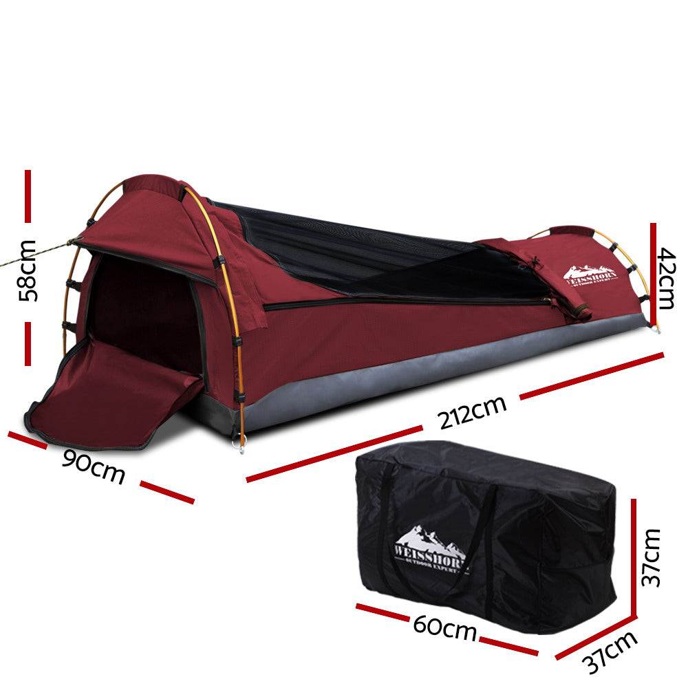 Weisshorn Biker Swag Camping Tent Single Red