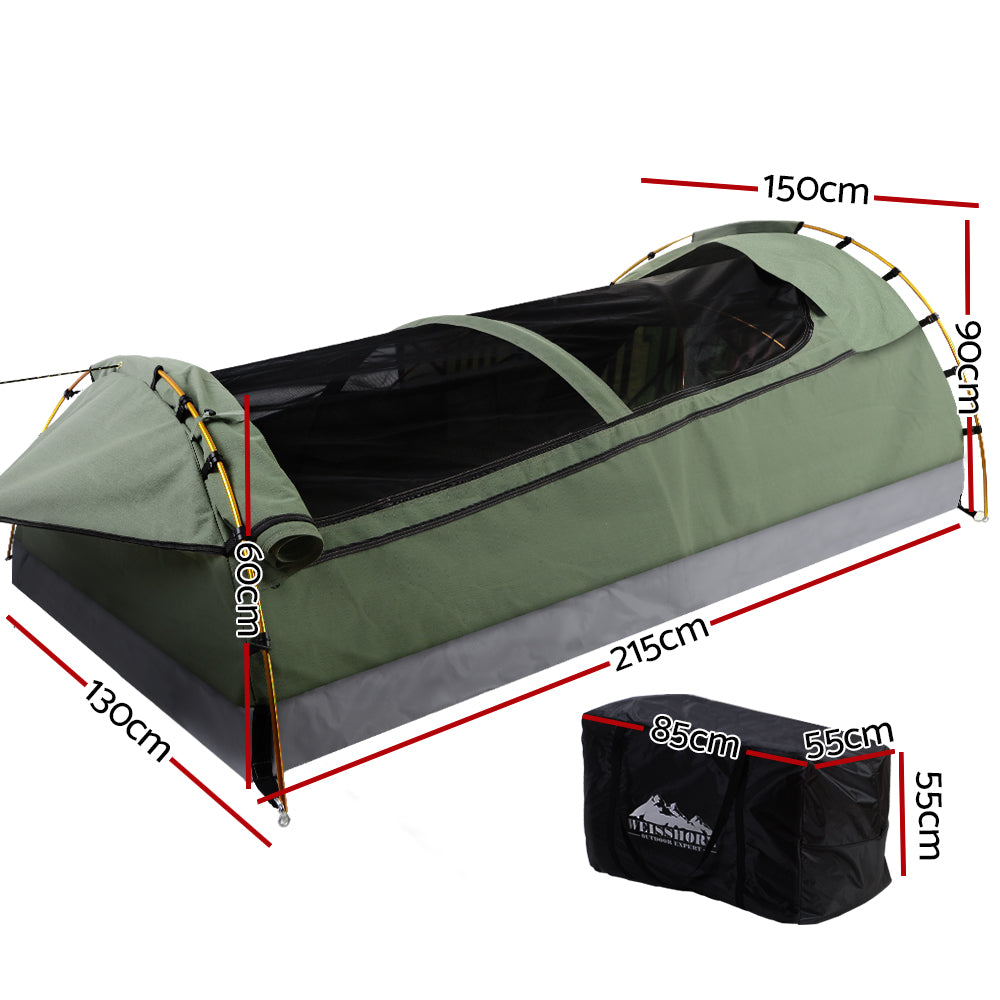 Weisshorn Double Swag Camping Tent - Celadon