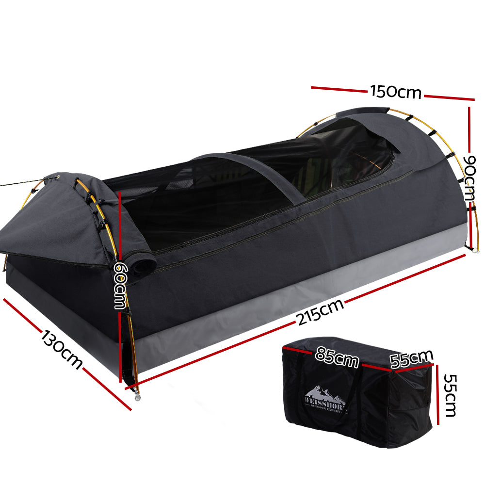 Weisshorn Double Swag Camping Tent - Dark Grey