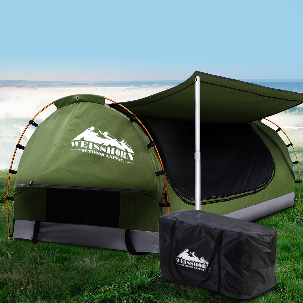Weisshorn Celadon Swags Canvas Free Standing Dome Tent - Double