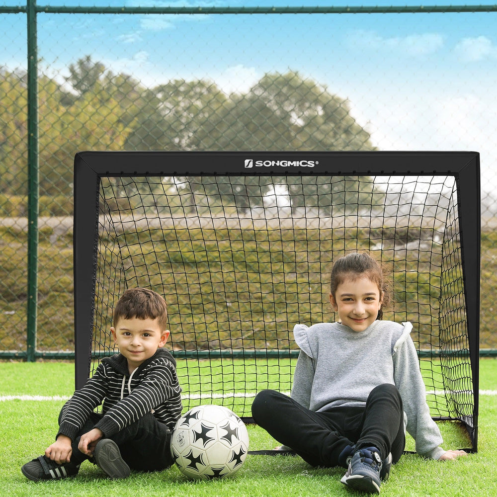 2x SONGMICS 120cm Portable Football Goal Nets Rebounder Sports Training Soccer Net - Black