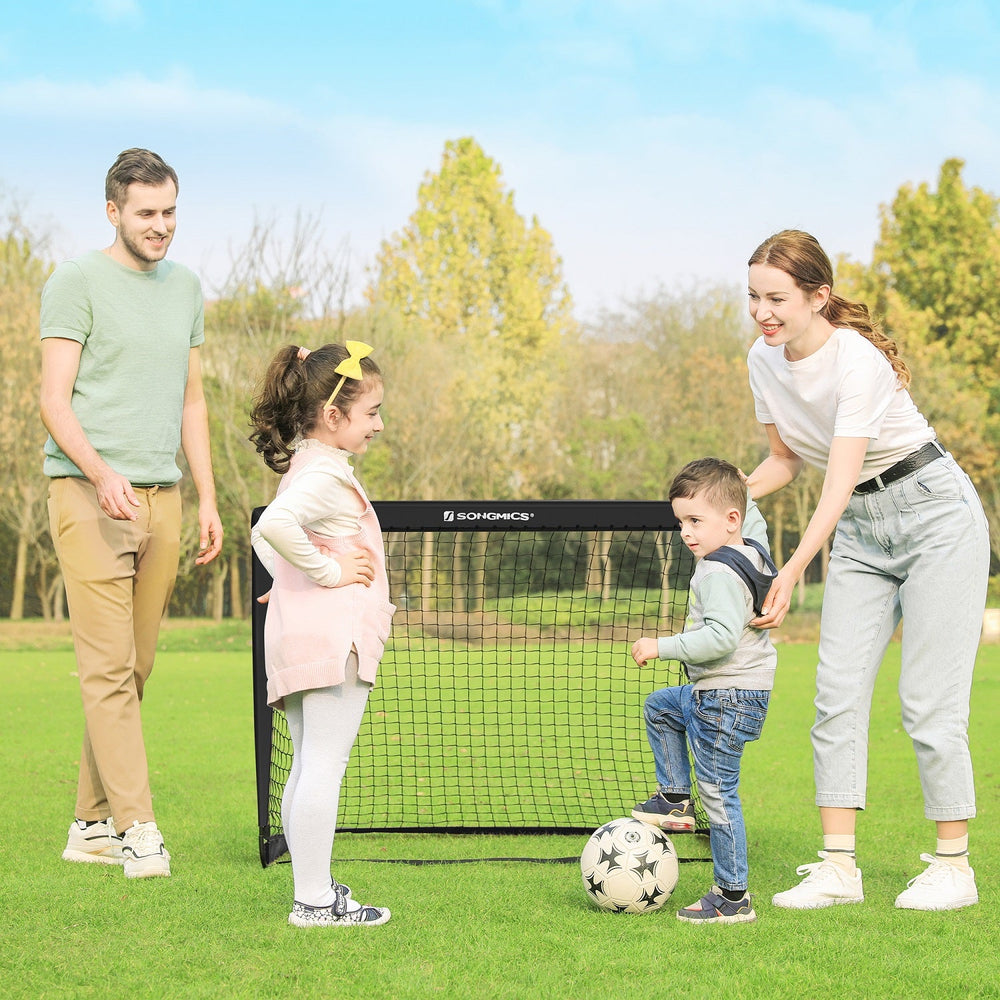 2x SONGMICS 120cm Portable Football Goal Nets Rebounder Sports Training Soccer Net - Black