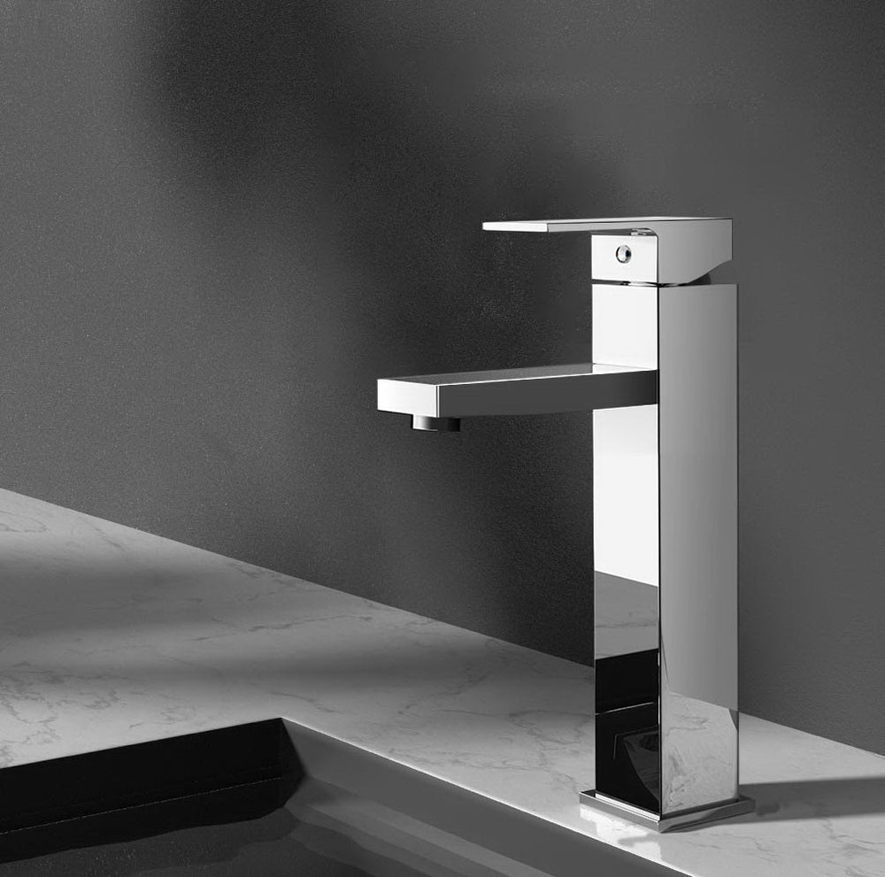 Cefito Mixer Basin Taps Counter Faucet Tall / Vanity Brass Silver