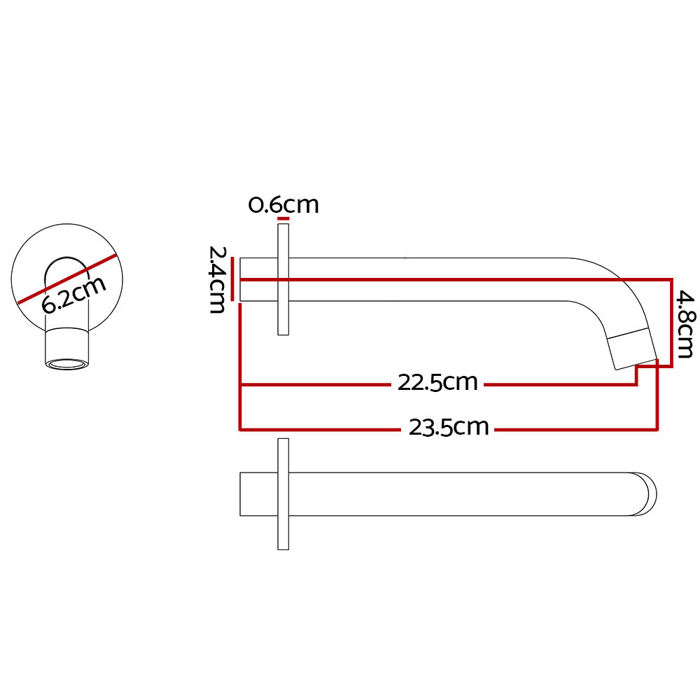 Cefito Bathroom Spout Wall Mounted Chrome