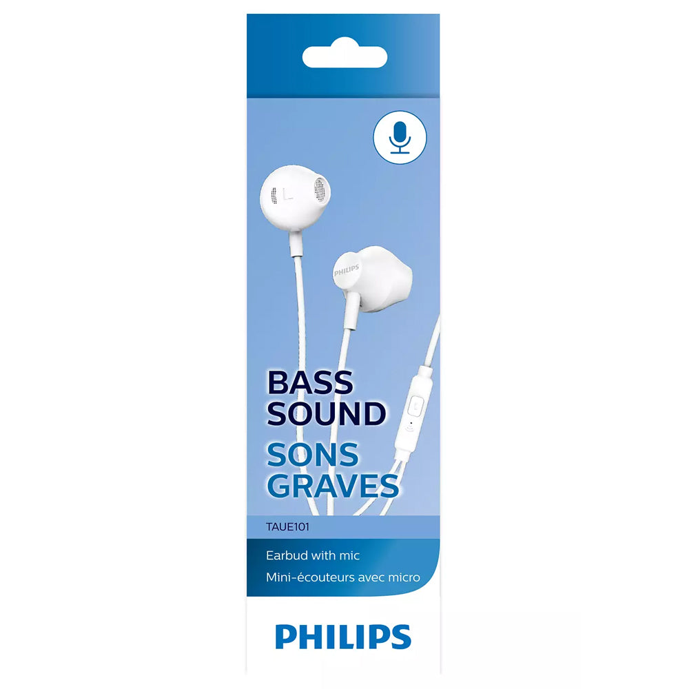 Philips In-Earbud Earphones w/ Mic - White