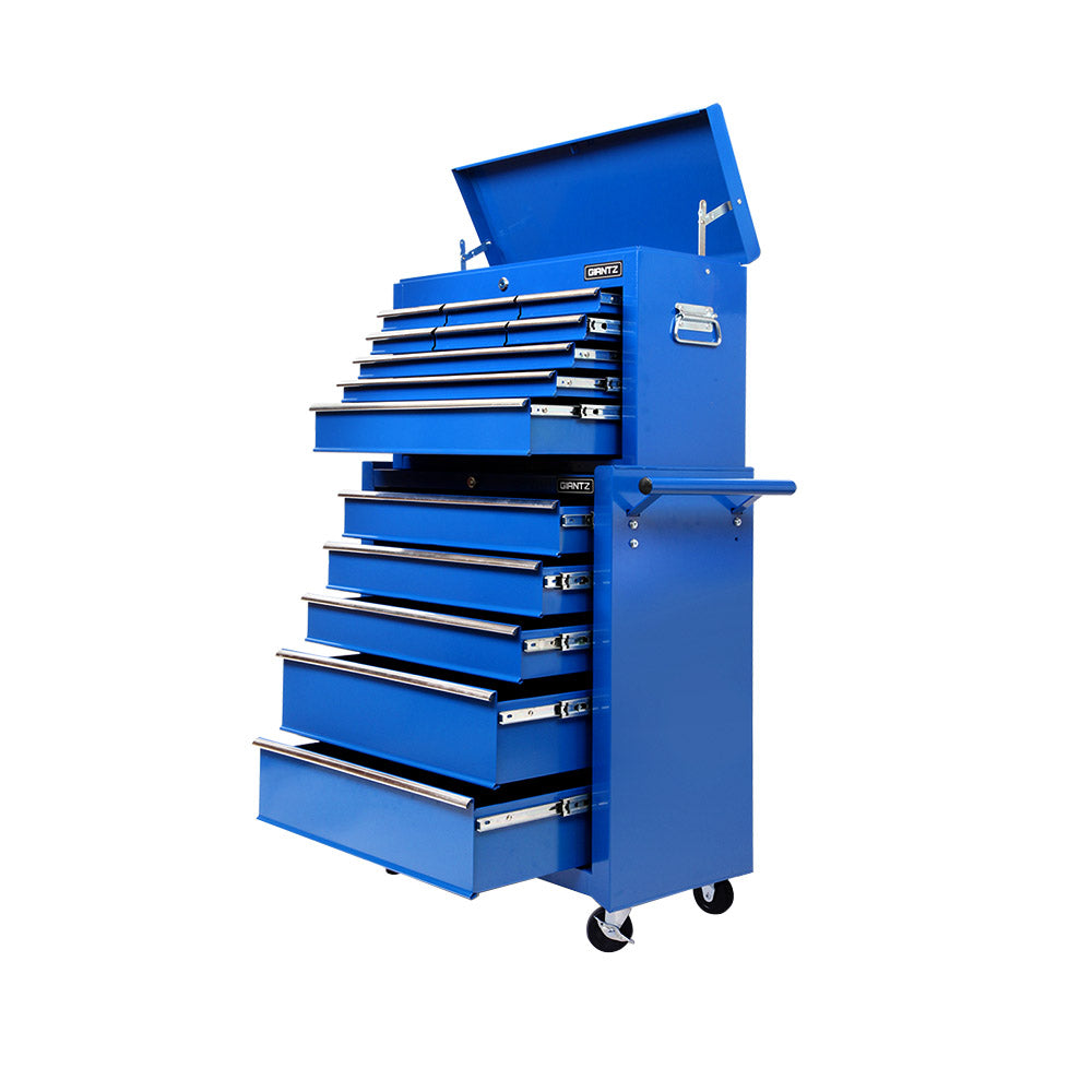 Giantz 14 Drawer Tool Box Cabinet Storage Trolley Blue