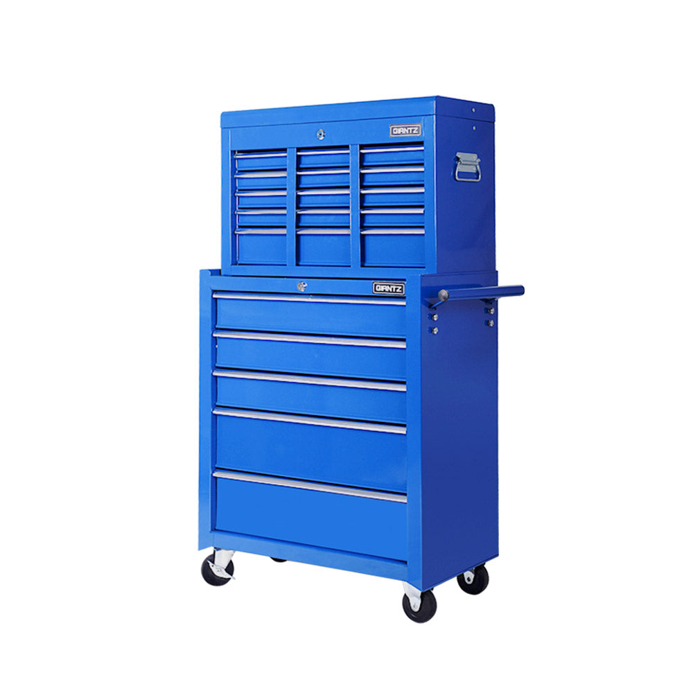 Giantz 14 Drawer Tool Box Cabinet Storage Trolley Blue