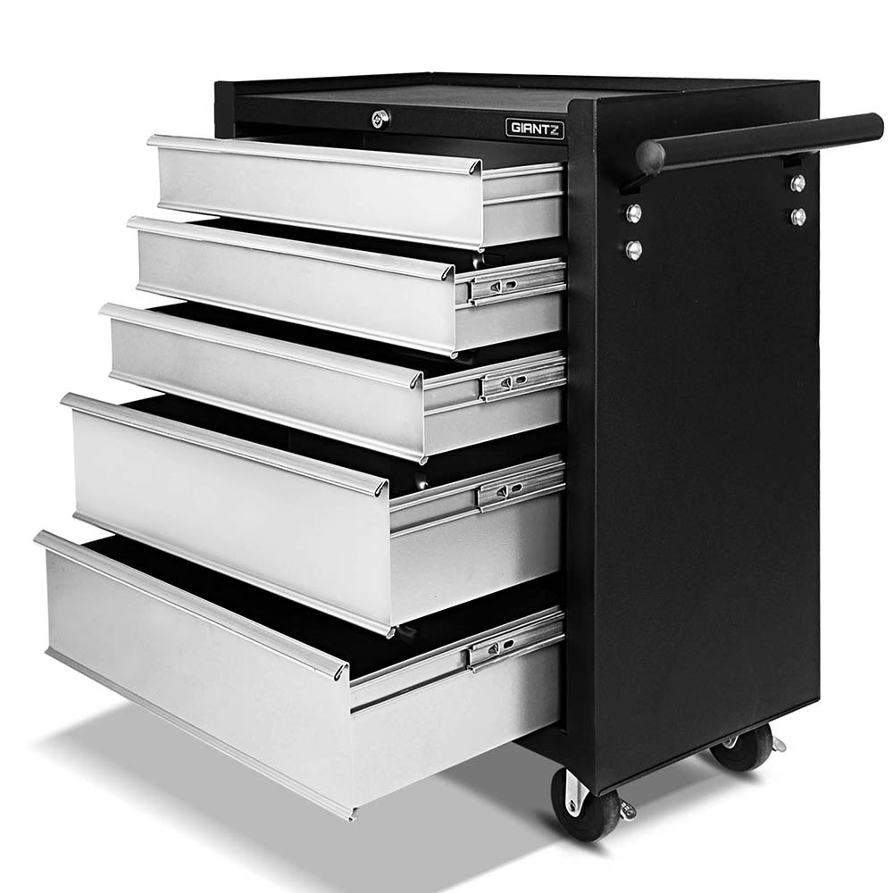 Giantz 5 Drawers Tool Box Cabinet Trolle Storage Grey