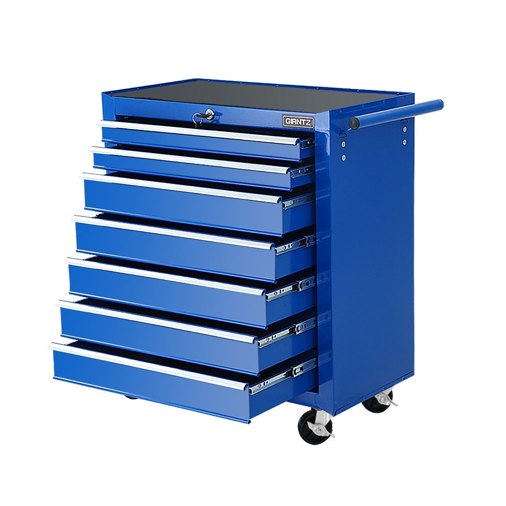 Giantz Chest Trolley 7 Drawers Toolbox Storage Blue