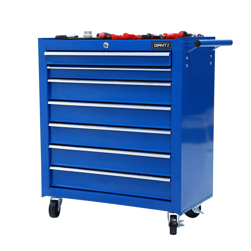 Giantz Chest Trolley 7 Drawers Toolbox Storage Blue