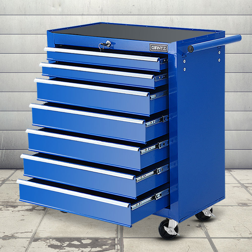 Giantz Chest Trolley 7 Drawers Toolbox Storage Blue