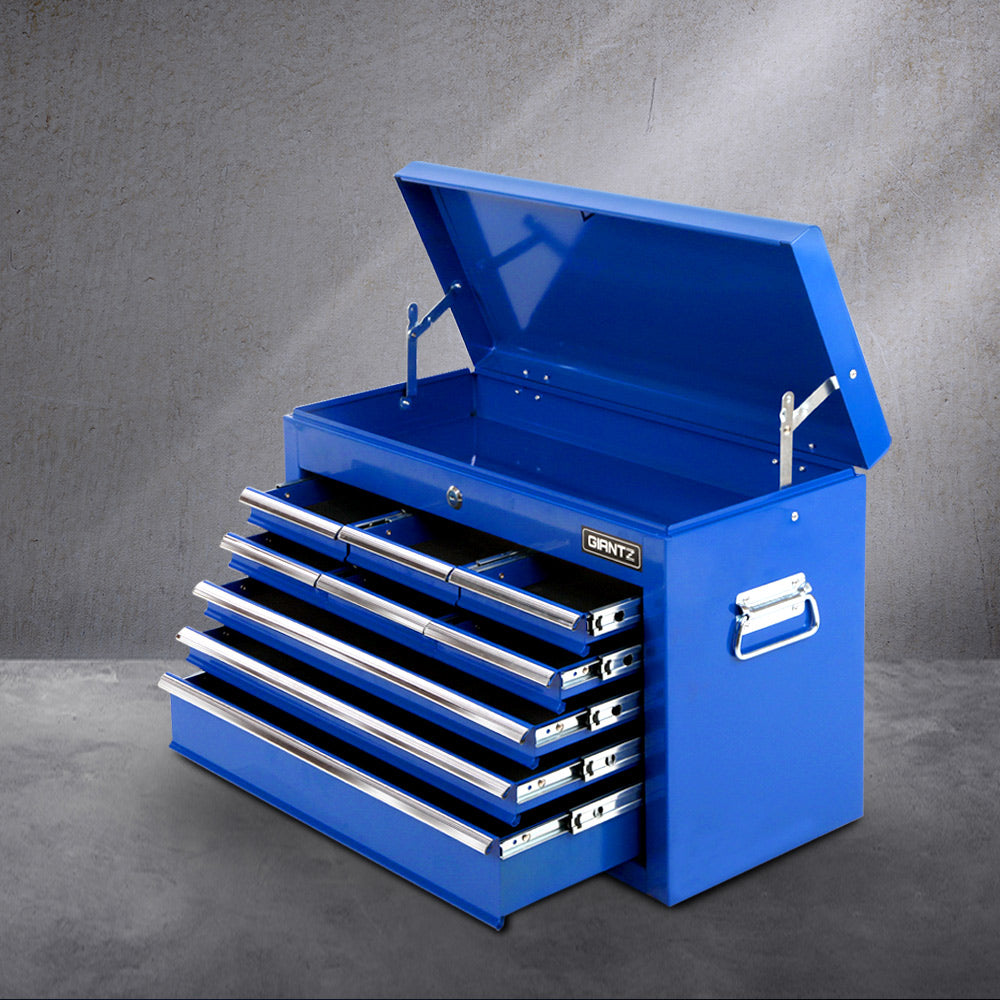 Giantz 9 Drawer Tool Box Chest Toolbox Organiser Set Blue