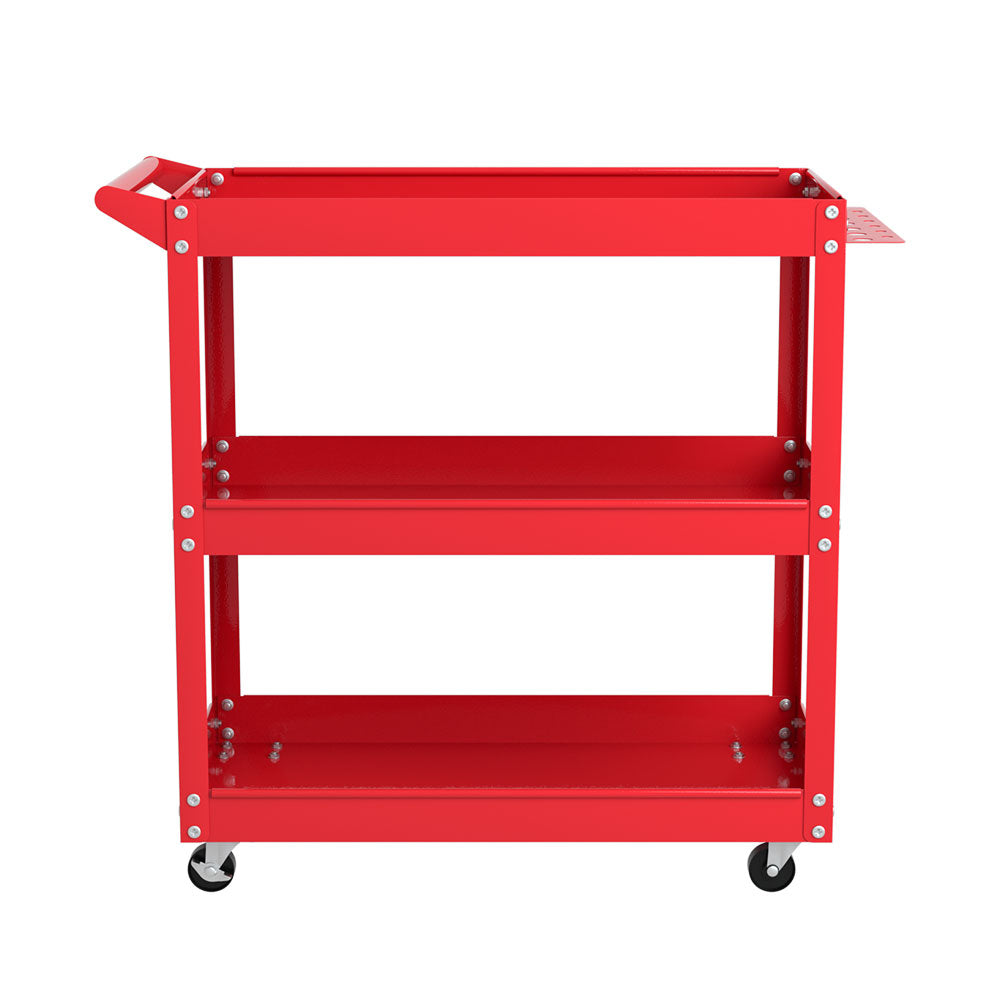 Giantz 3-Tier Tool Cart Trolley Toolbox Storage Organizer Red