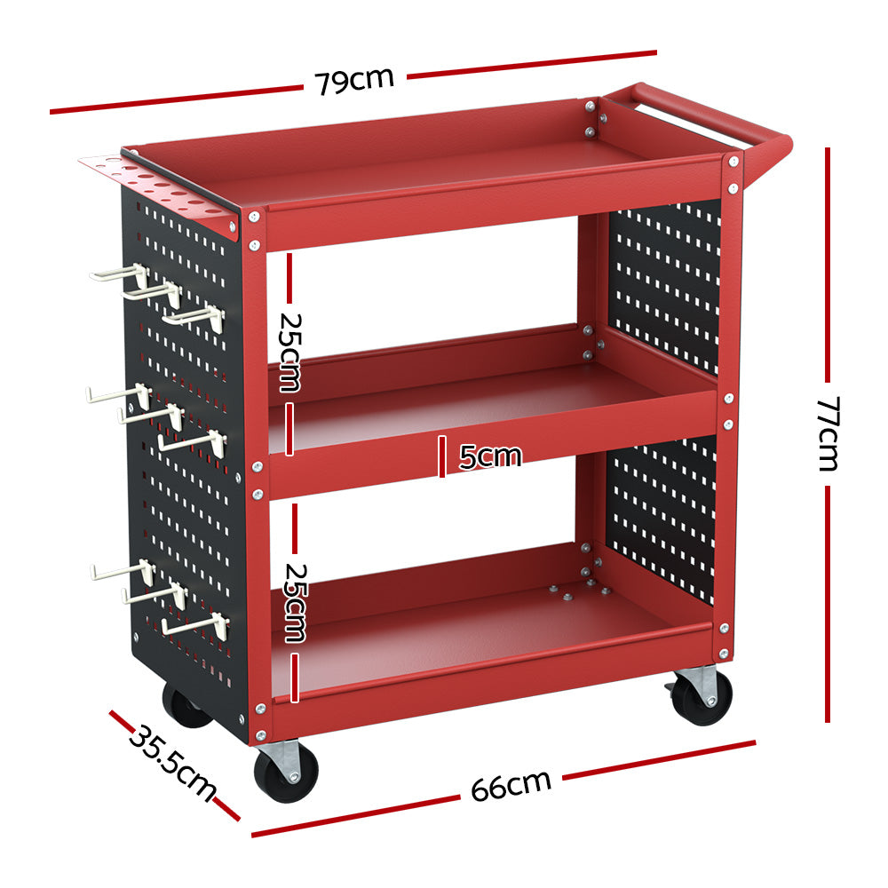 Giantz 3-Tier Tool Cart Trolley Toolbox Workshop 150kg