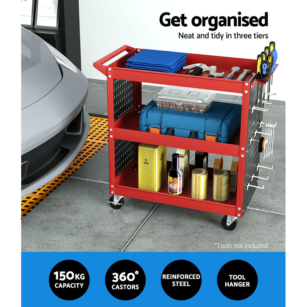 Giantz 3-Tier Tool Cart Trolley Toolbox Workshop 150kg