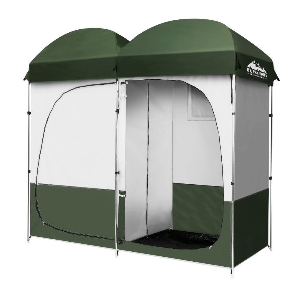 Weisshorn Double Camping Showertoilet Tent Green