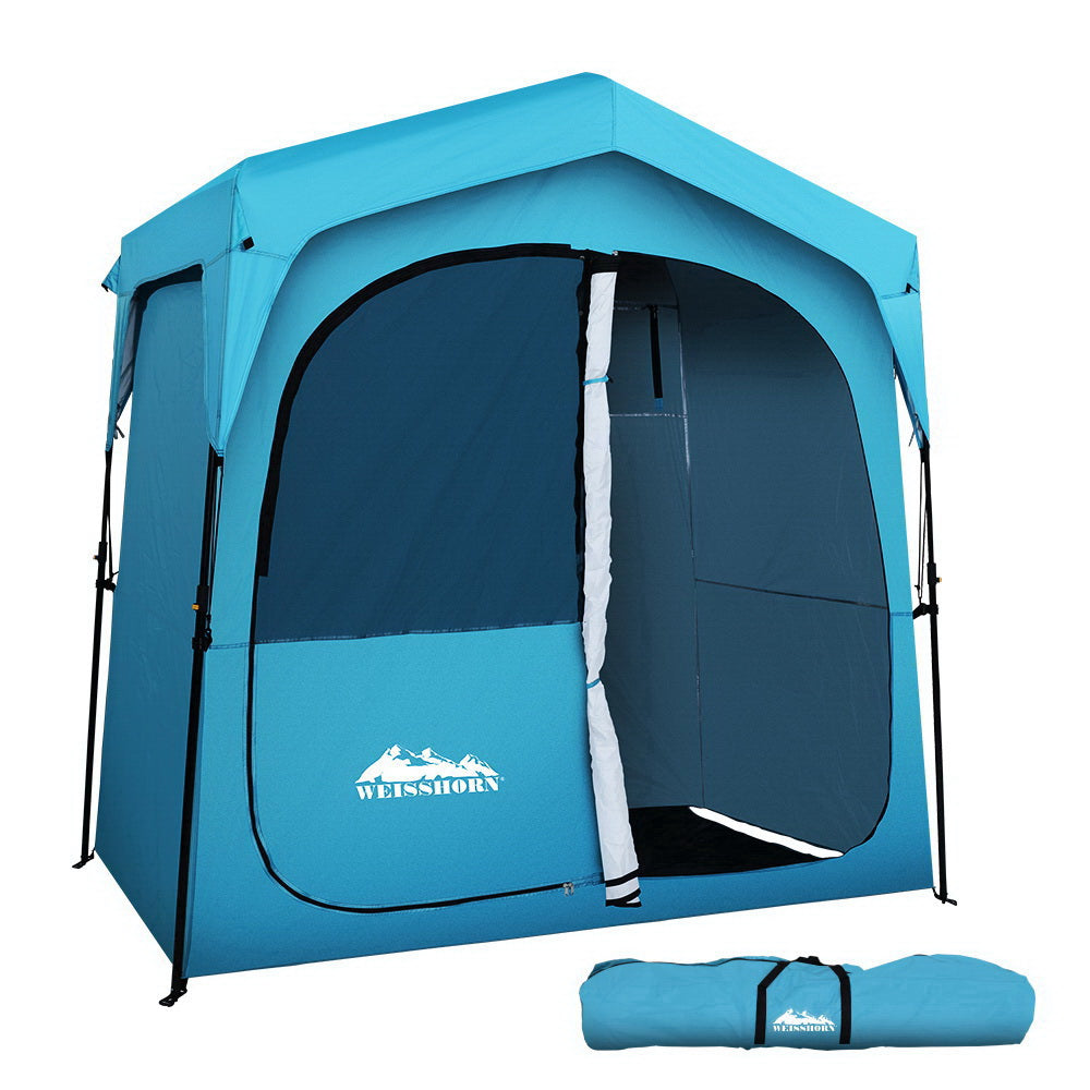Weisshorn Pop Up Camping Shower Tent Blue