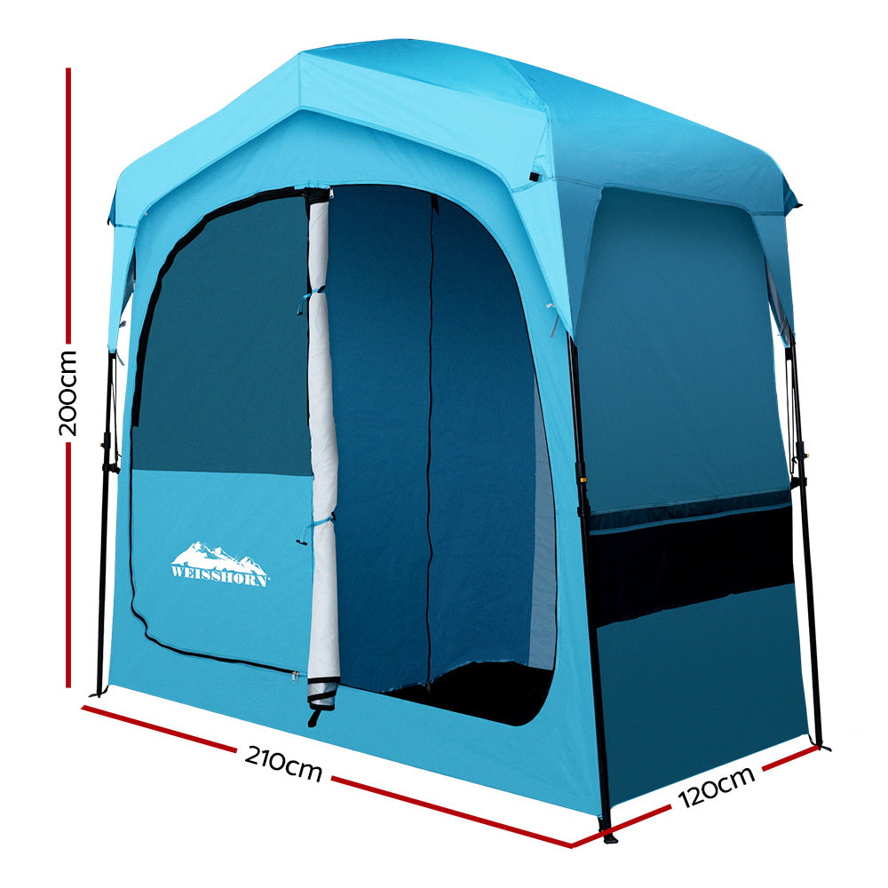 Weisshorn Pop Up Camping Shower Tent Blue