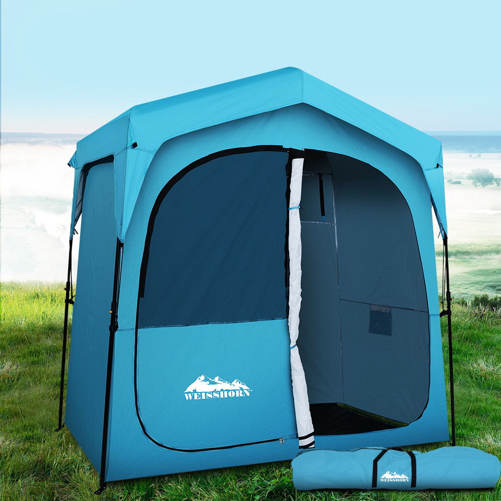 Weisshorn Pop Up Camping Shower Tent Blue