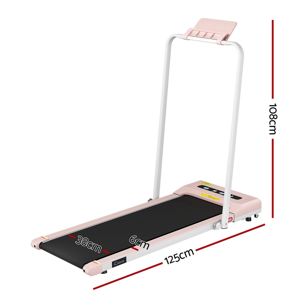 Everfit Foldable Electric Treadmill 380mm Pink