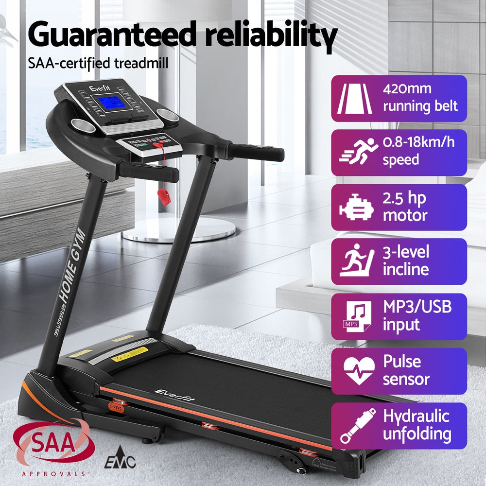 Everfit Electric Treadmill 420mm Belt 18kmh