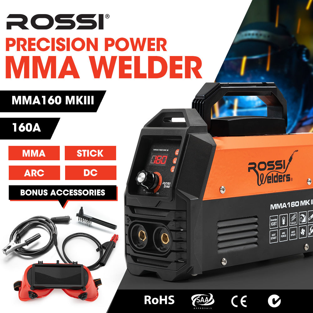 ROSSI 160 Amp Portable Inverter Arc MMA Stick Welder