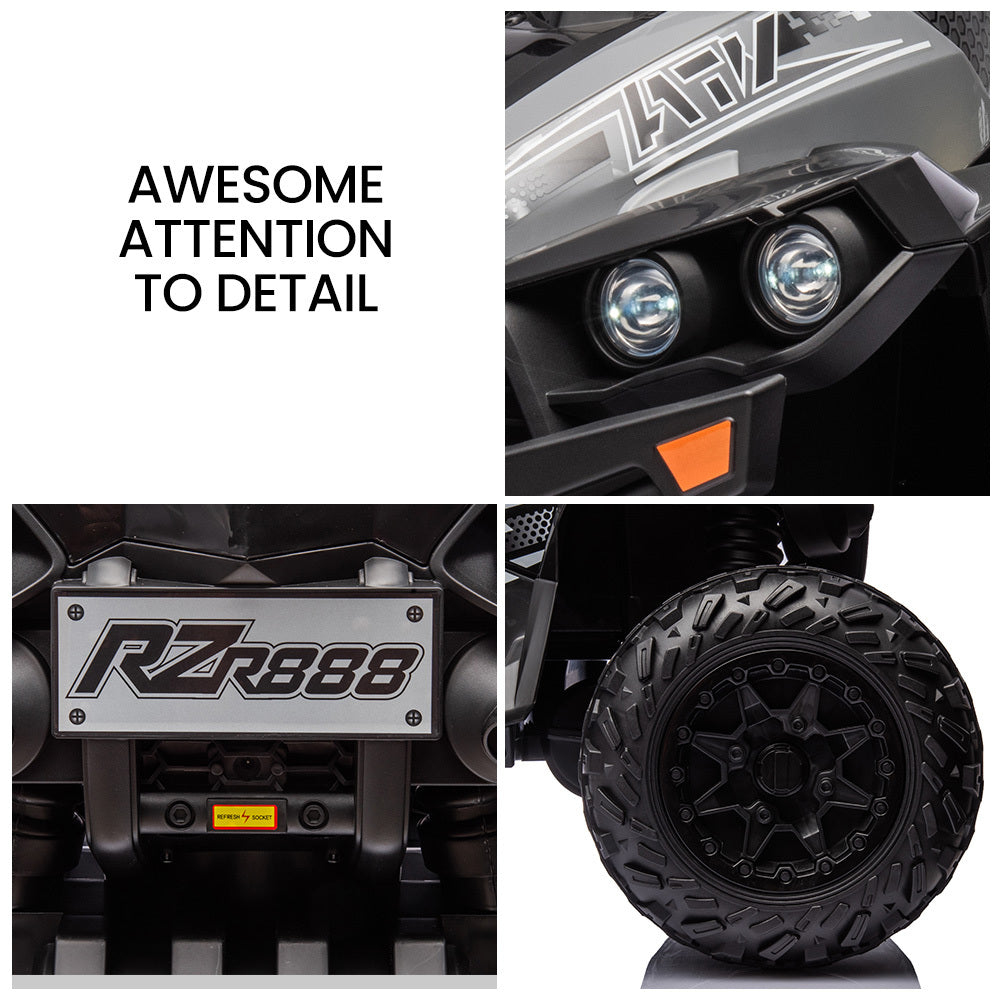ROVO KIDS Electric Ride On Quadbike ATV Toy Car, Black