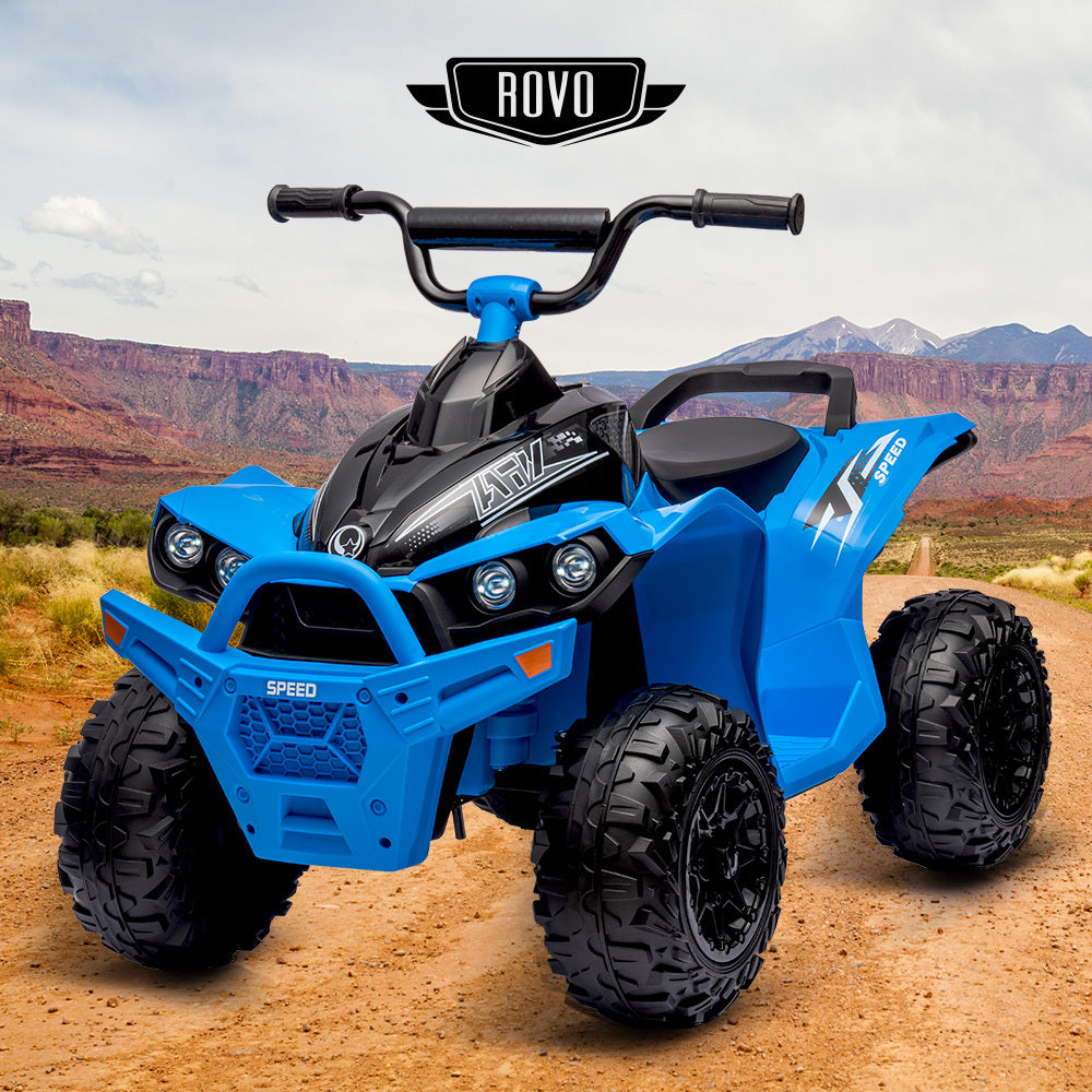 Rovo Kids Electric Ride On Quad Bike ATV Toy Car, Blue