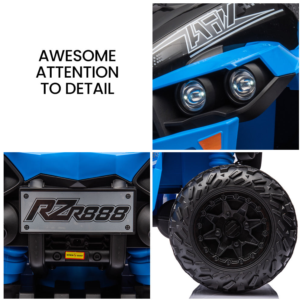 Rovo Kids Electric Ride On Quad Bike ATV Toy Car, Blue
