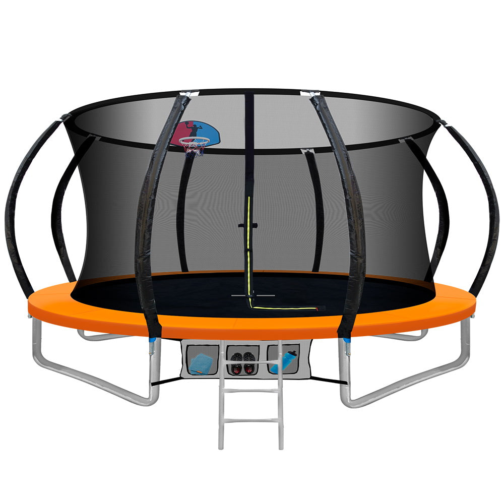Everfit 12FT Trampoline With Basketball Set Orange