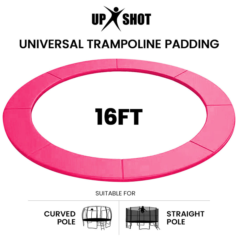 UP-SHOT 16ft Trampoline Safety Pad Pink Padding Replacement Round Spring Cover
