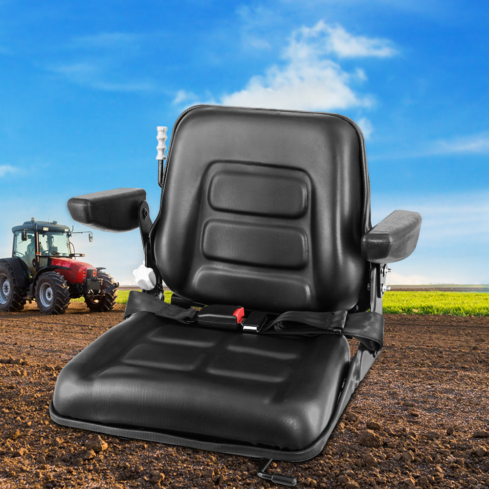 Giantz Tractor Seat Universal Suspension Backrest Truck Chair