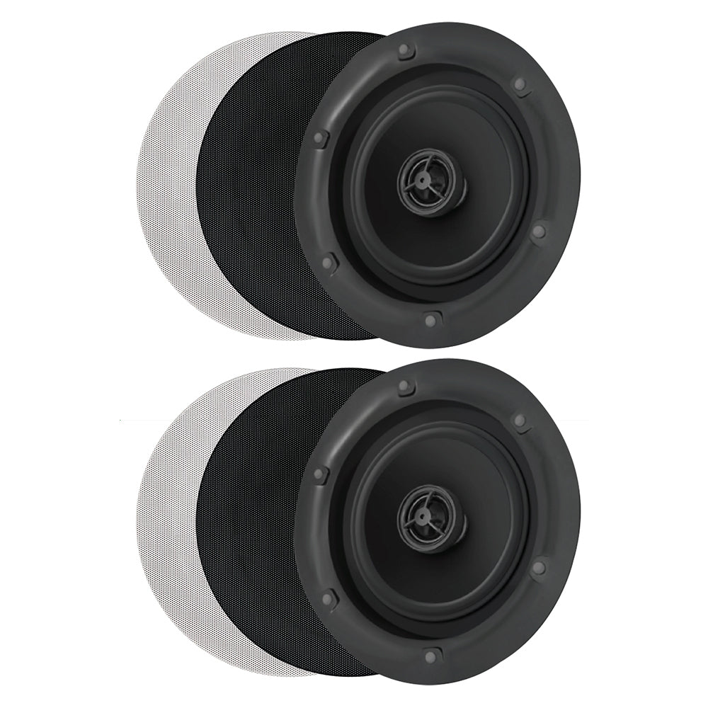 2PK Pure Acoustics Turbo 800 8 Inch 185W Home Theatre In-Ceiling Speaker Black/White