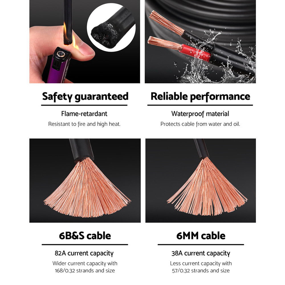 6B&amp;S Twin Core Wire Electrical Cable Extension 10M Car 450V