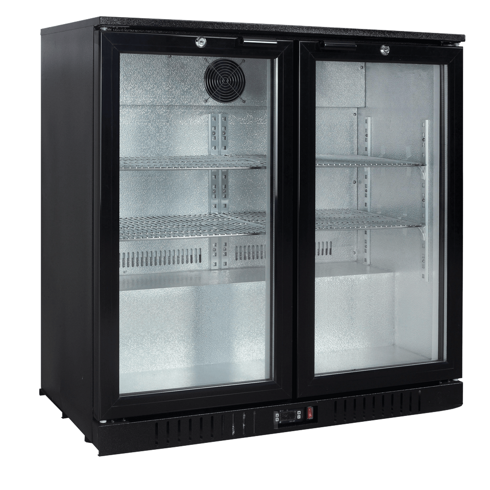 Exquisite UBC210 Two Swing Doors Backbar Display Commercial Refrigerators 900mm Height