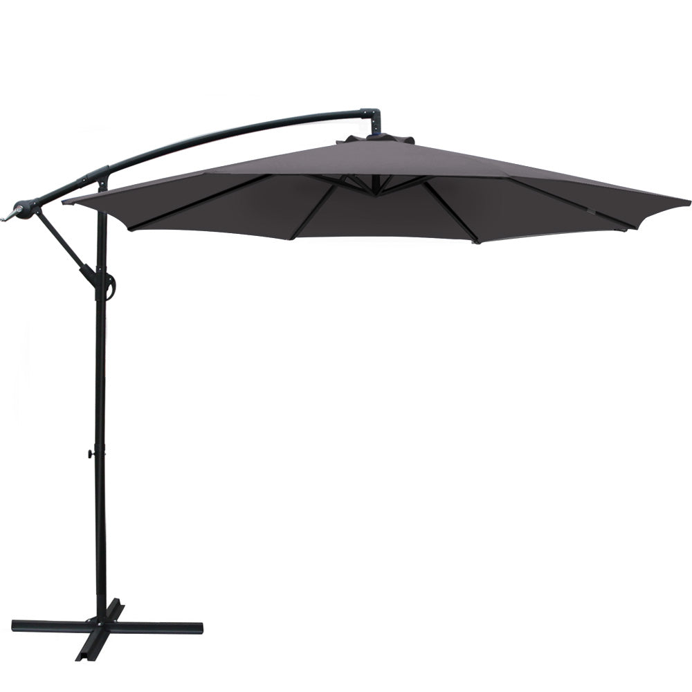 Instahut 3M Outdoor Umbrella - Charcoal