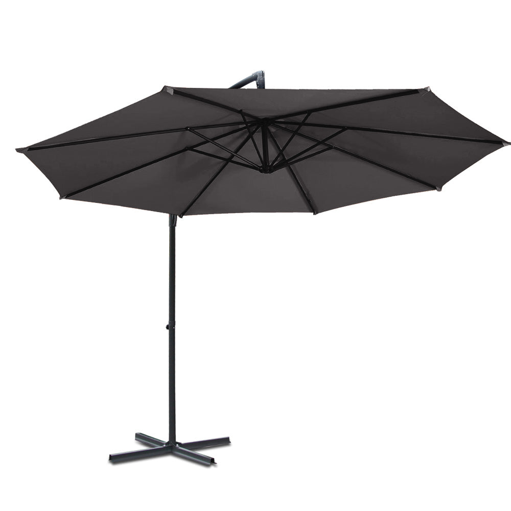 Instahut 3M Outdoor Umbrella - Charcoal