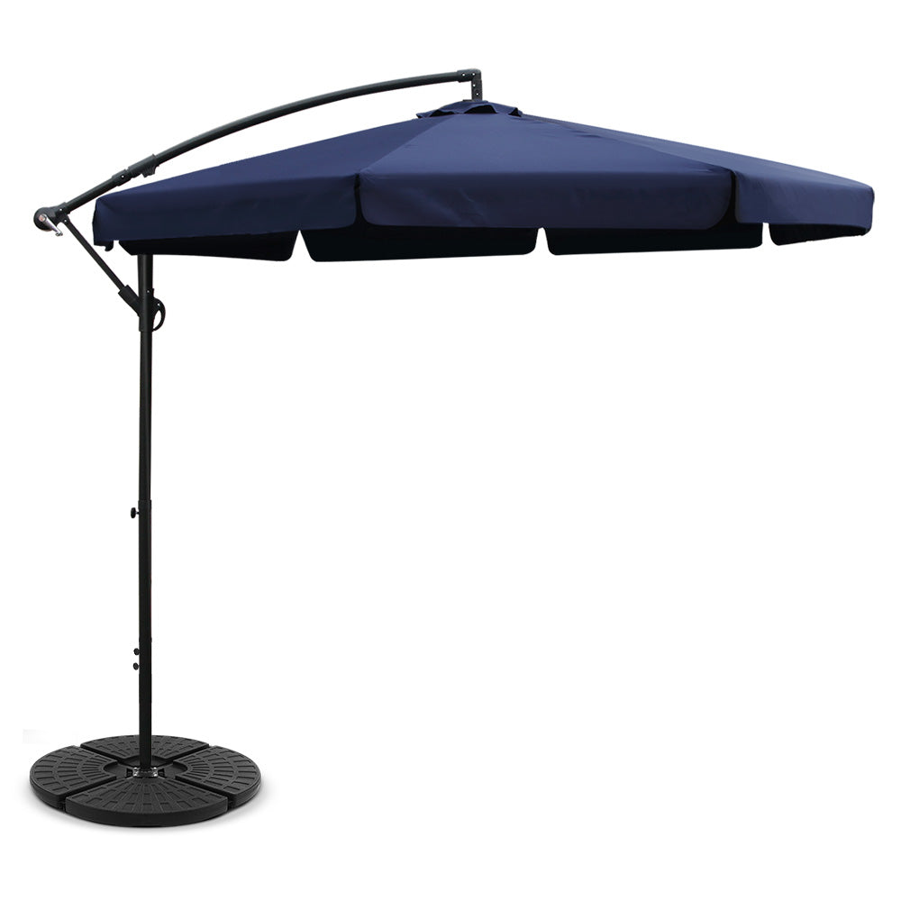 Instahut 3M Outdoor Umbrella with 48X48CM Base UV - Navy