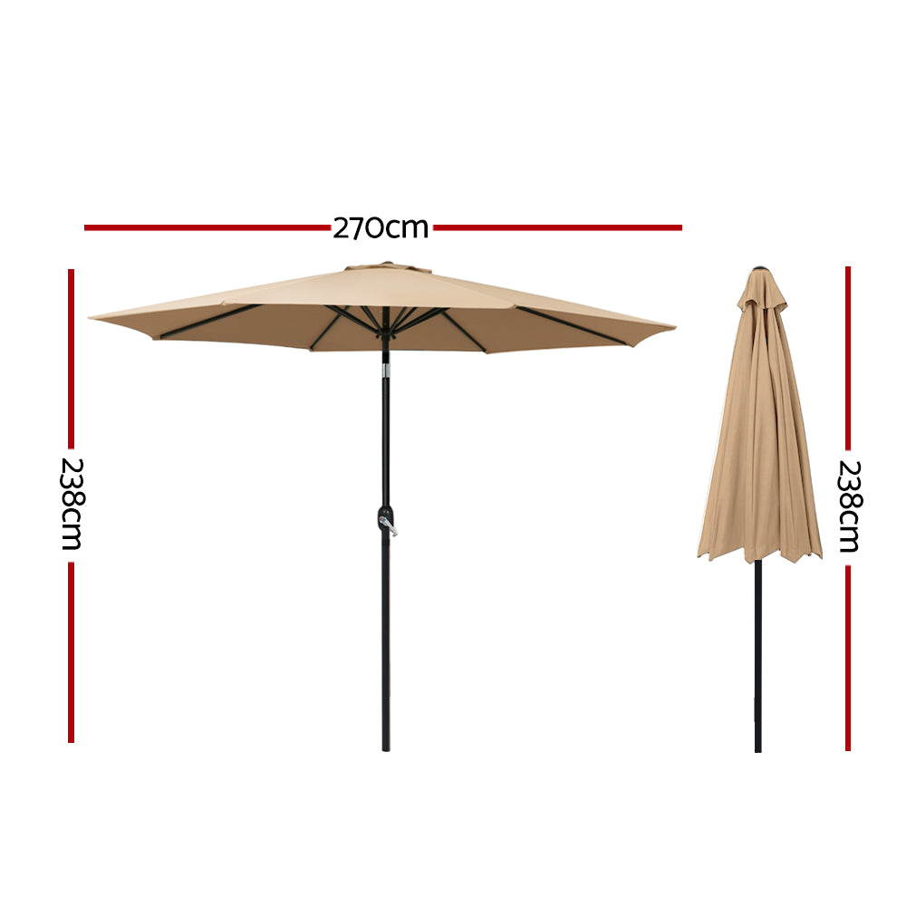 Outdoor Umbrella 2.7M Wide Cover Beige