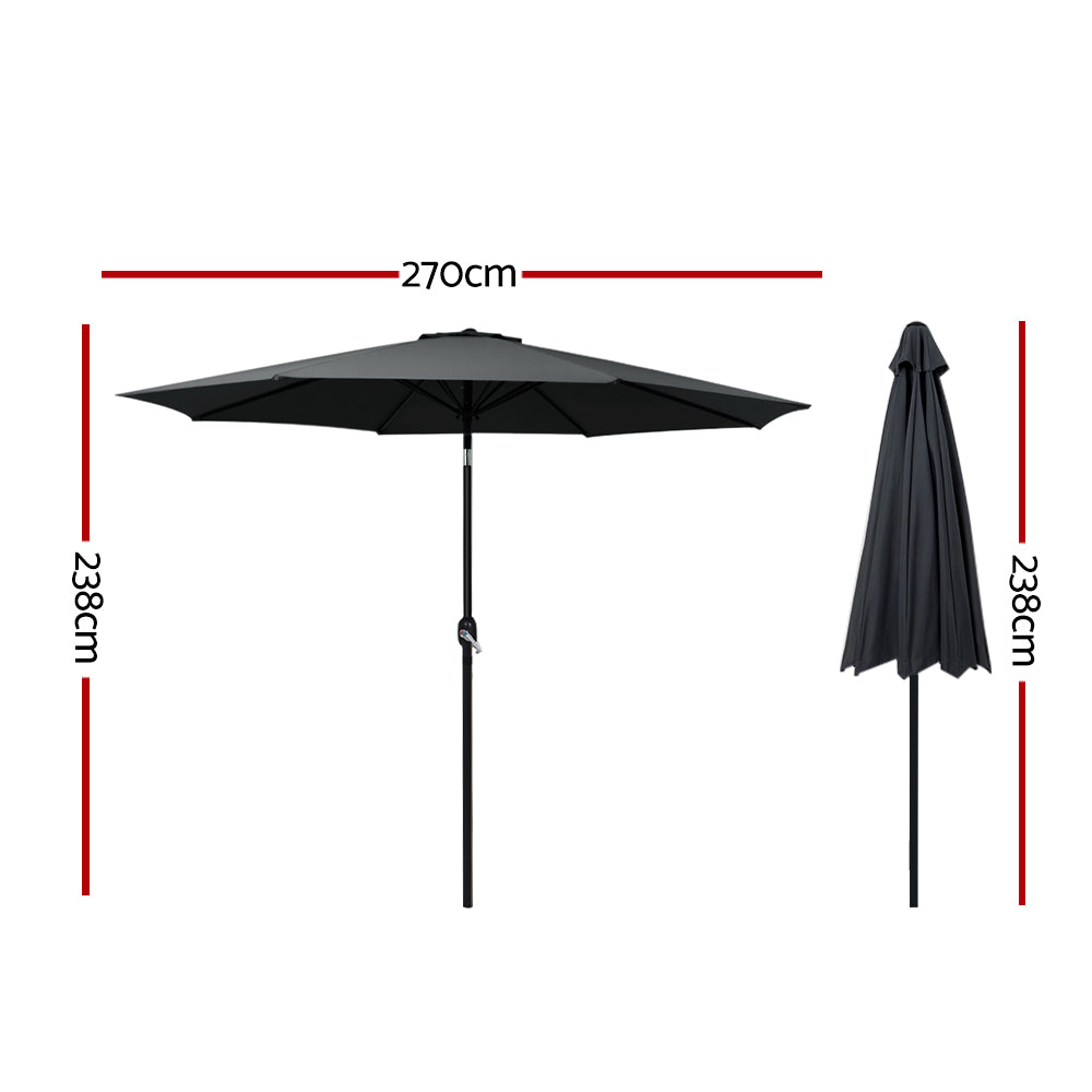 Instahut 2.7M Outdoor Umbrella Wide Protective Cover - Black