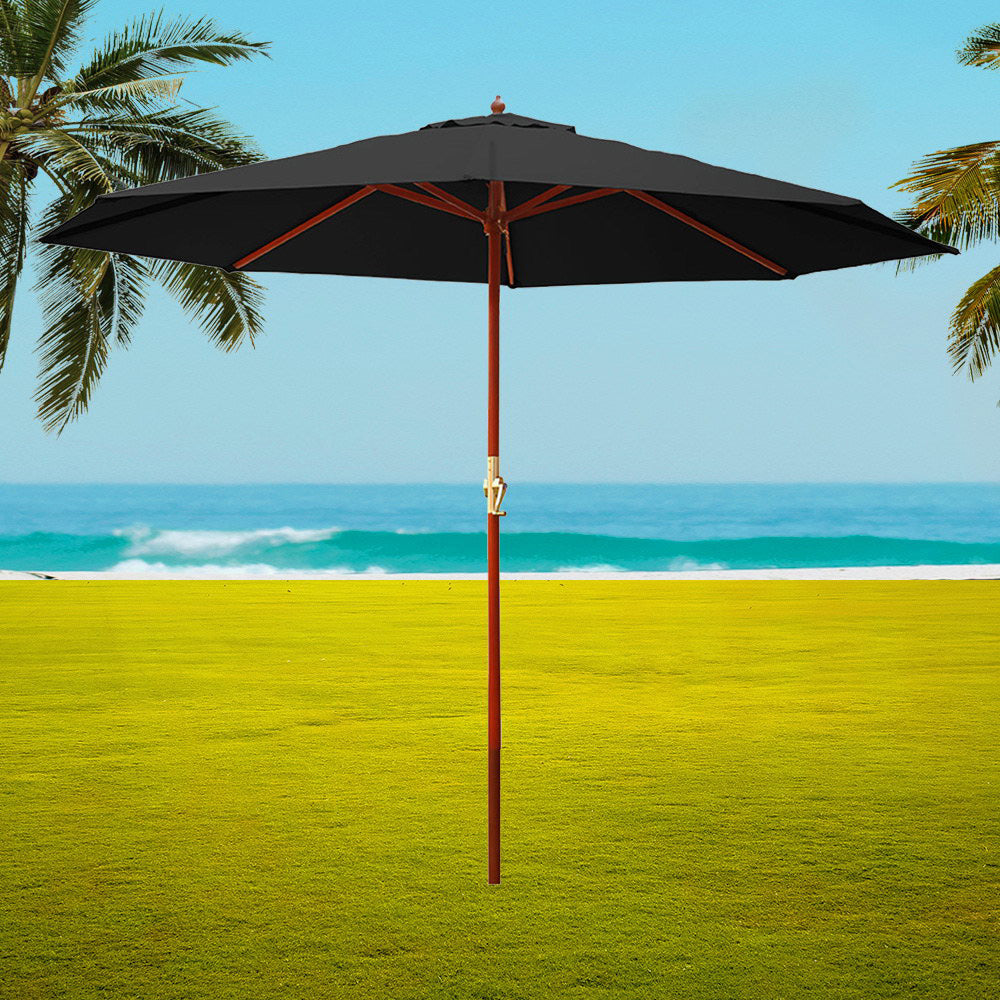 Instahut 3M Cantileverd Outdoor Umbrella - Black