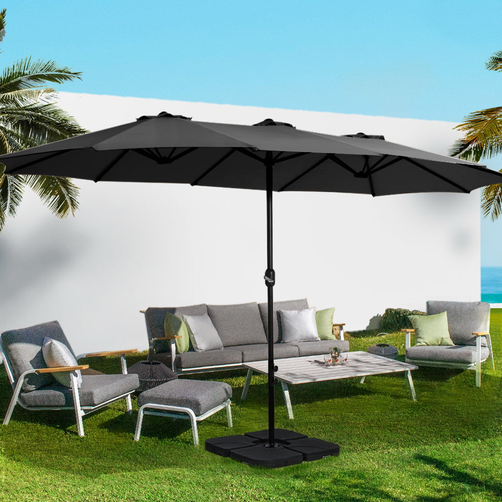 Instahut Outdoor Umbrella 4.57M - Black