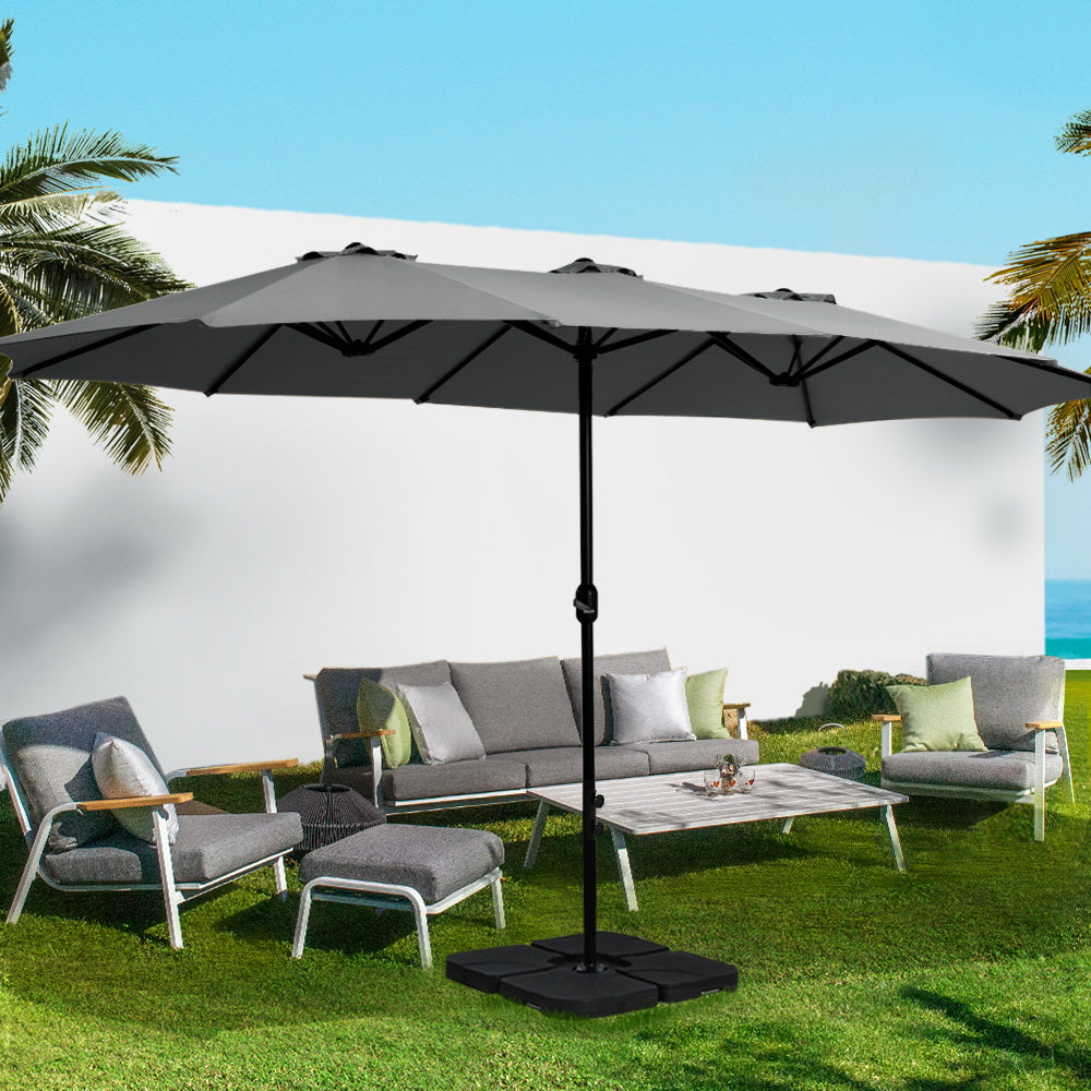 Instahut Outdoor Umbrella 4.57M - Charcoal