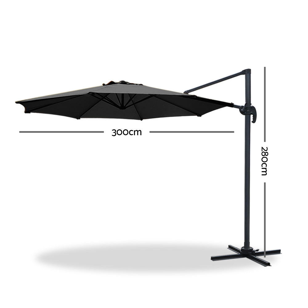 Instahut Roma Outdoor Umbrella - Black