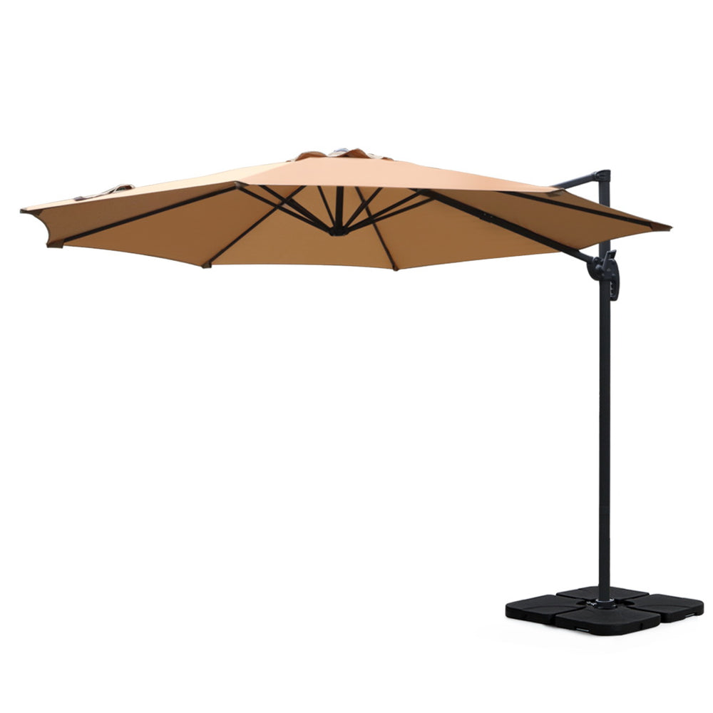 Instahut Outdoor Umbrella 3M with 50CM Base - Beige