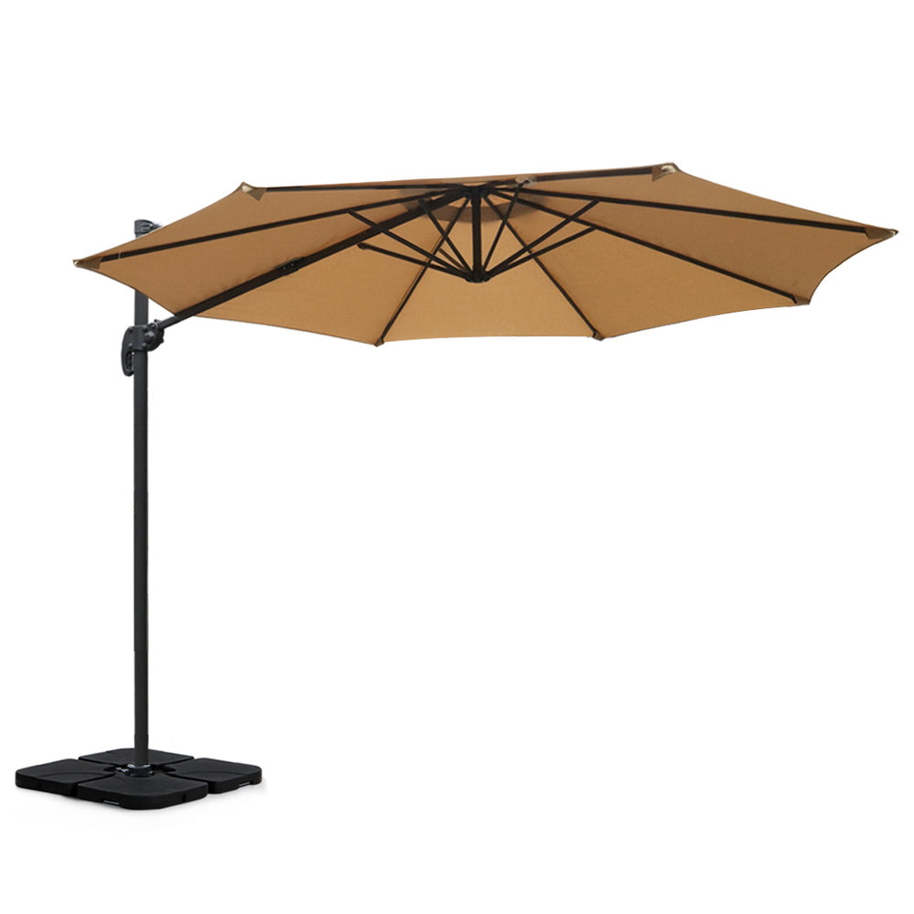 Instahut Outdoor Umbrella 3M with 50CM Base - Beige