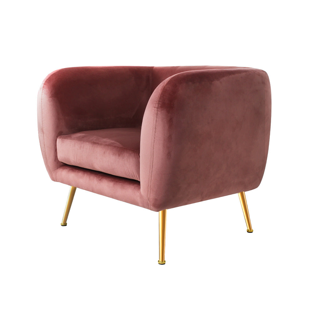 Artiss Accent Armchair Velvet Pink